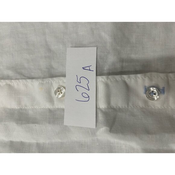 Tommy Bahama Linen Button Front Shirt White Sz Medium Long Sleeve Career Work - Picture 10 of 11